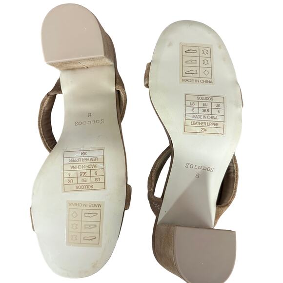 Soludos Brown Suede Mule Sandal SIZE 6 Ines Chunky Heel Kitten Comfort $140 NEW - Picture 11 of 14